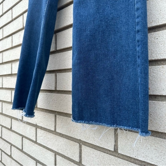 J Jill Kick Flare Ankle Jeans Raw Fray Hem Waverly Wash Stretch Denim 8 Classic - Picture 4 of 16